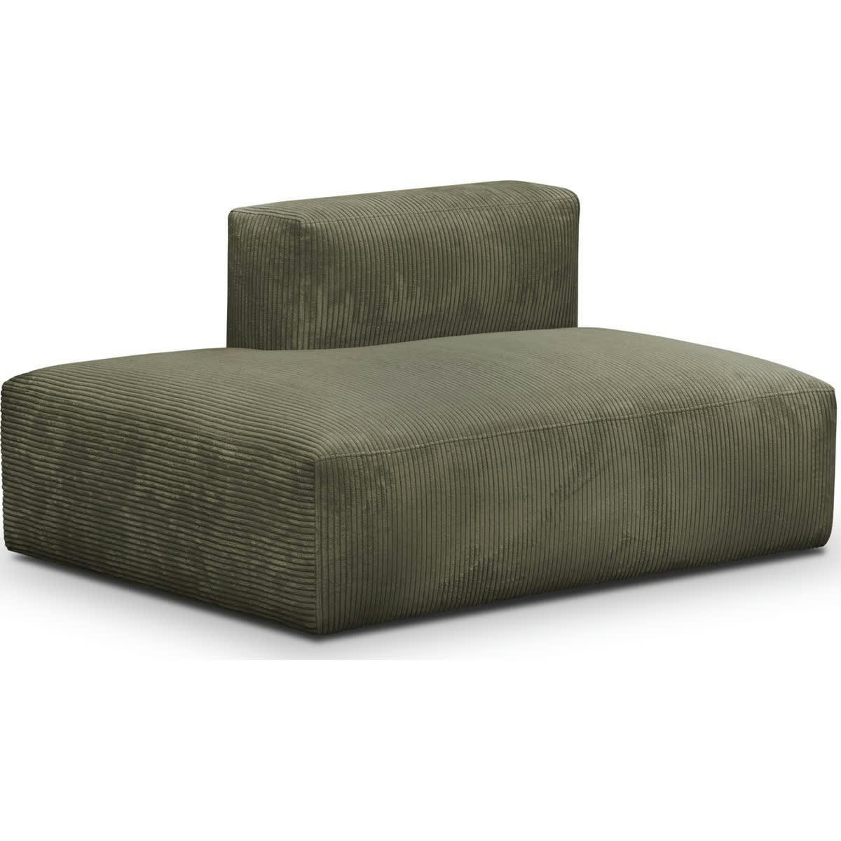 MODULO - Module d'angle ouvert à gauche 2 places en velours côtelé vert kaki