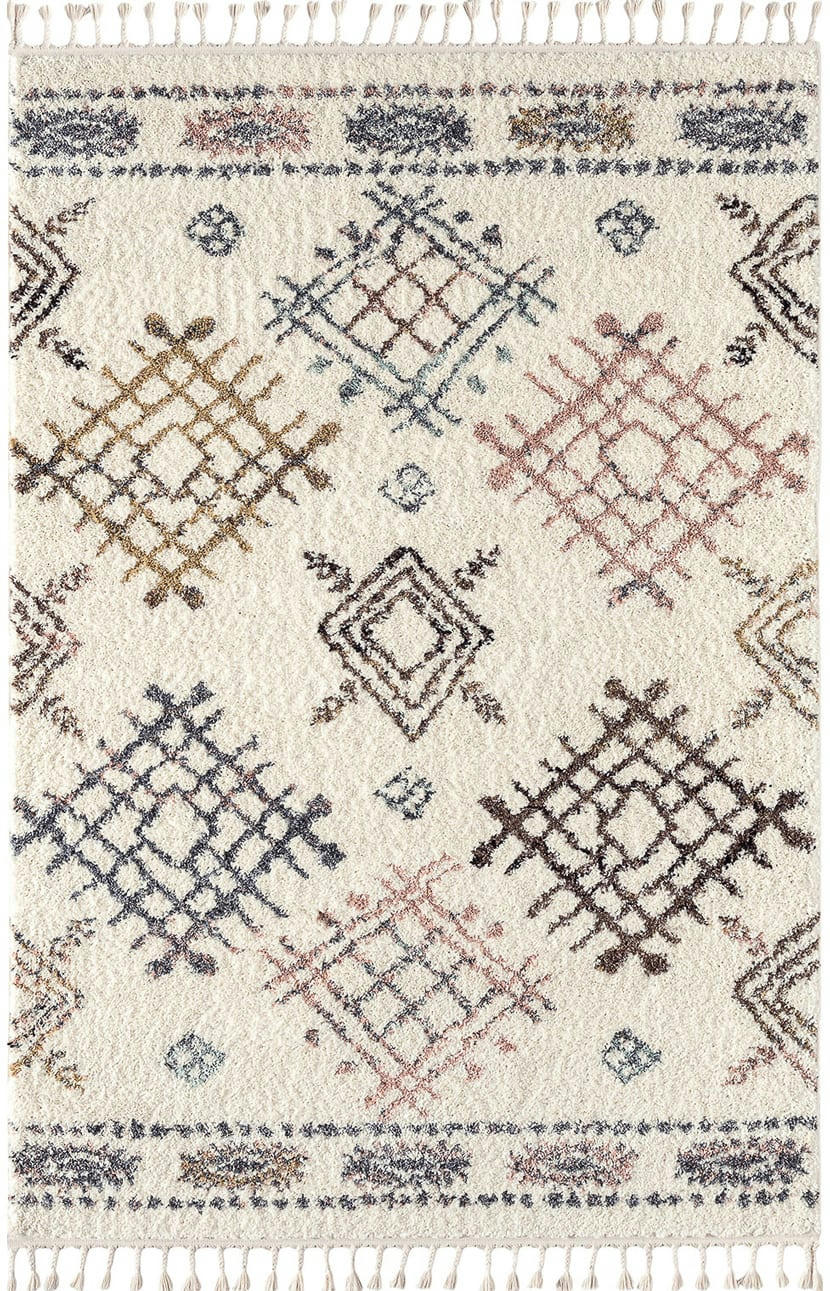 DELYA - Tapis salon berbere crème  160x230 à  motifs