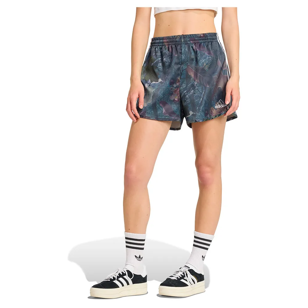 adidas Originals Leaf Camo Print Satin shorts