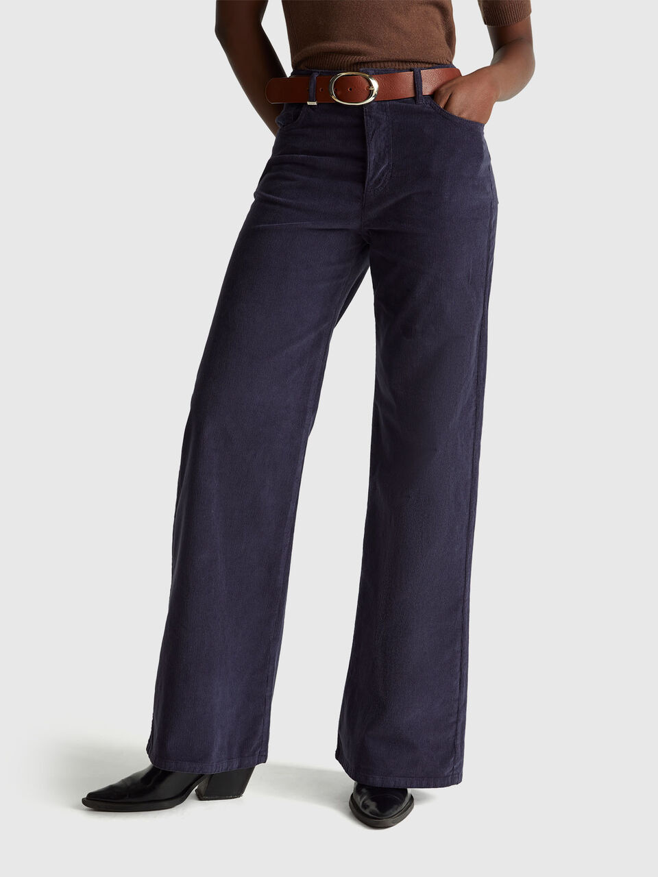 Wide fit corduroy trousers