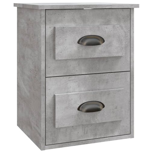 NNEVL Wall-mounted Bedside Cabinets 2 pcs Concrete Grey 41.5x36x53cm