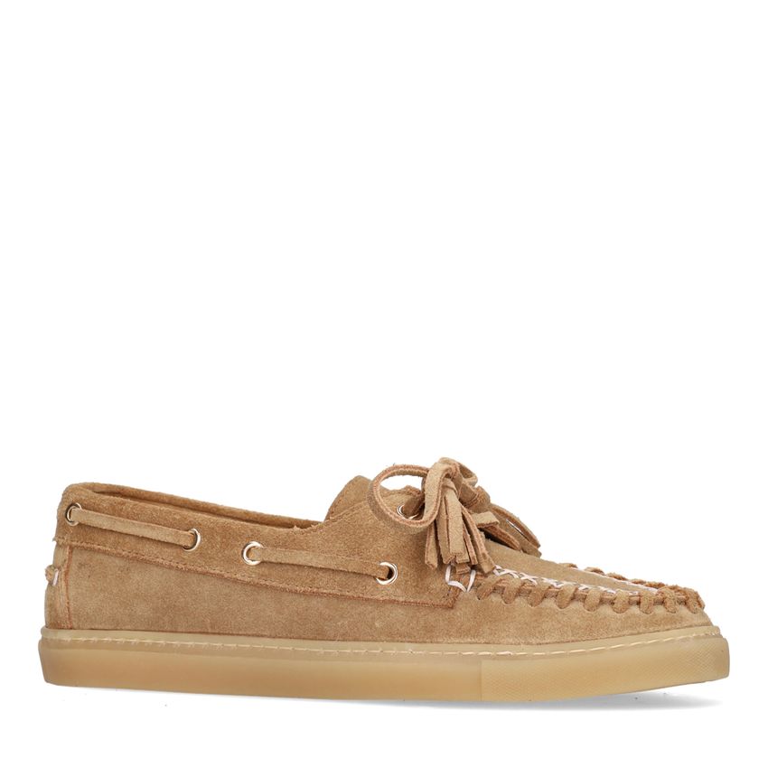 Manfield Cognac suède boatloafers