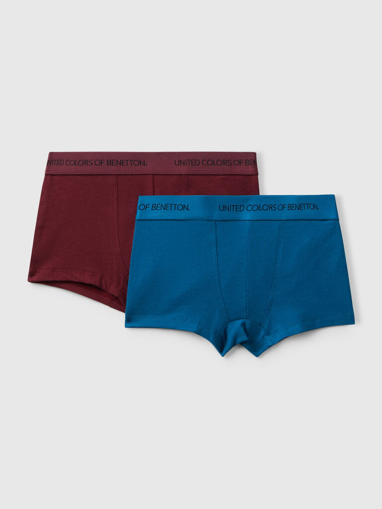 Two boxers with logoed elastic