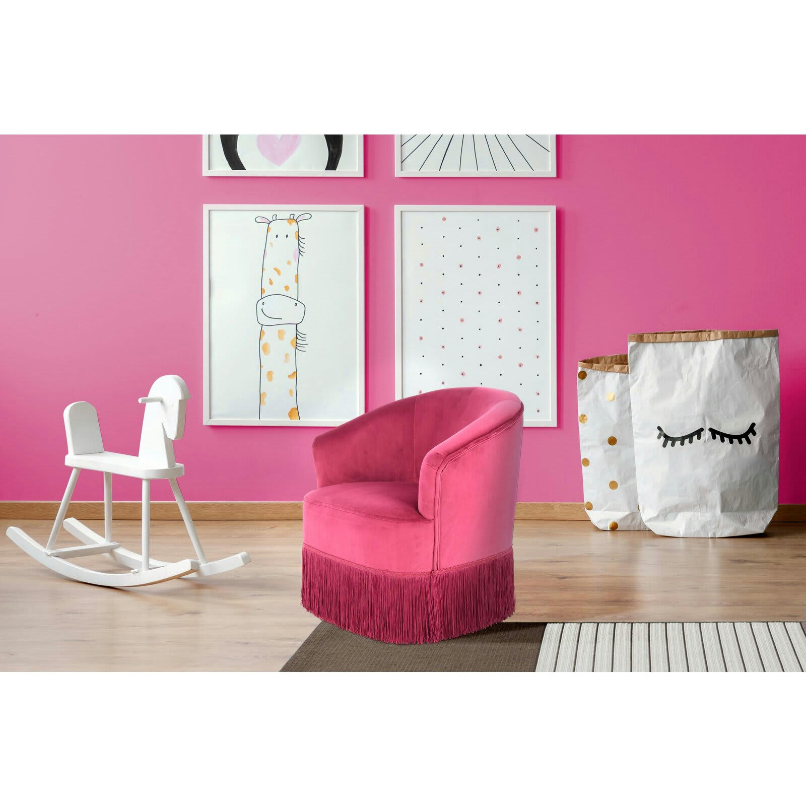 - Chaise enfant Velours Rouge H. assise 29 cm