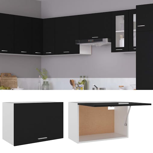 NNEVL Hanging Cabinet Black 60x31x40 cm Chipboard