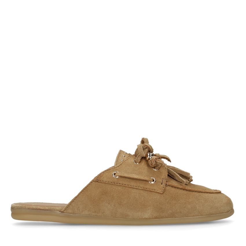Manfield Beige suède instappers