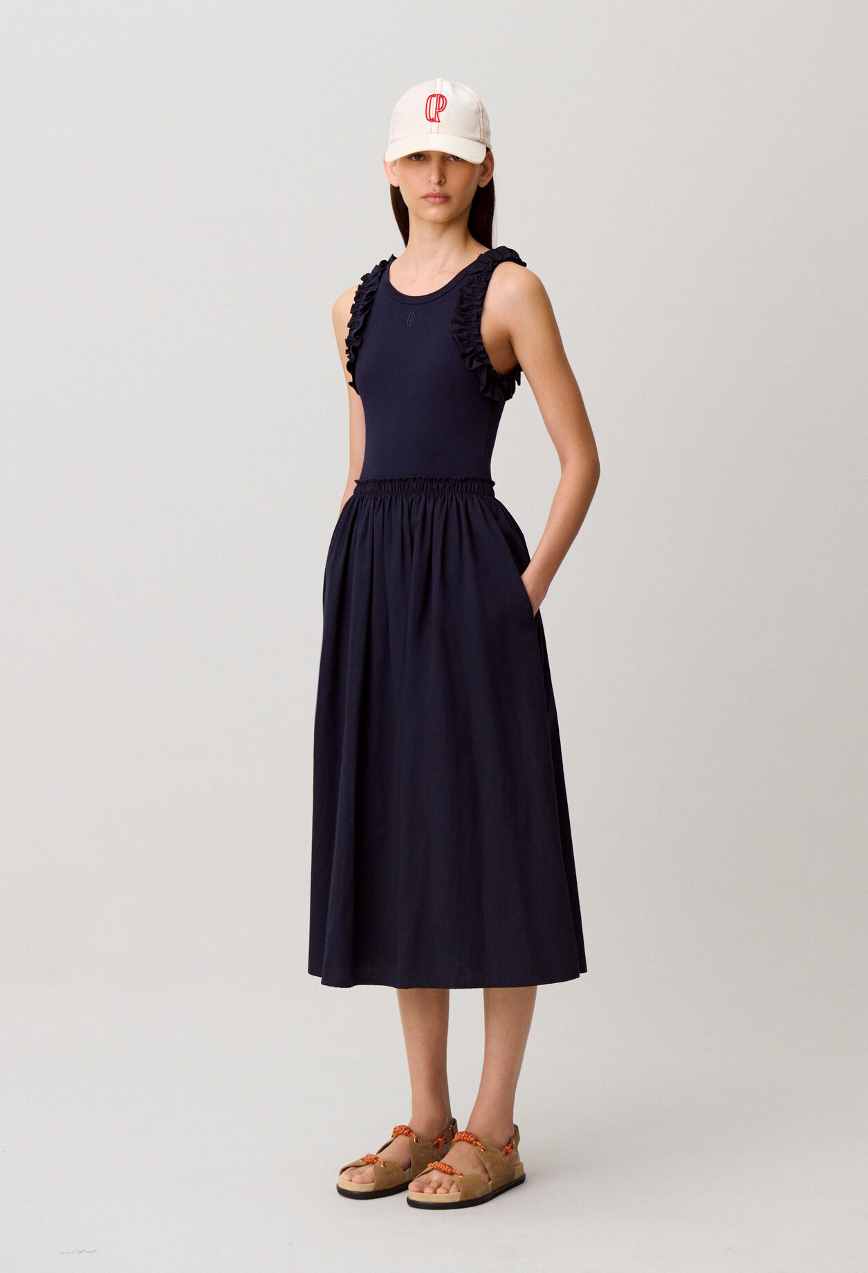 Robe bi-matière coton