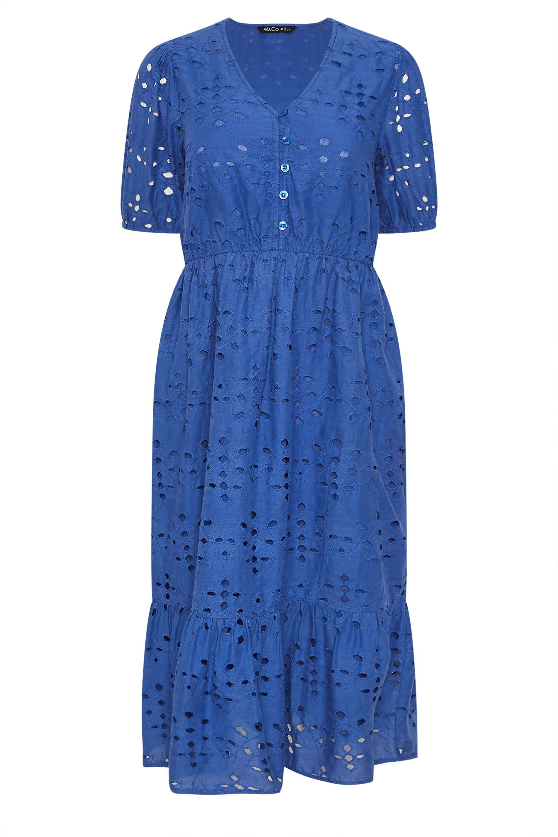 M&Co Petite Broderie Tiered Dress