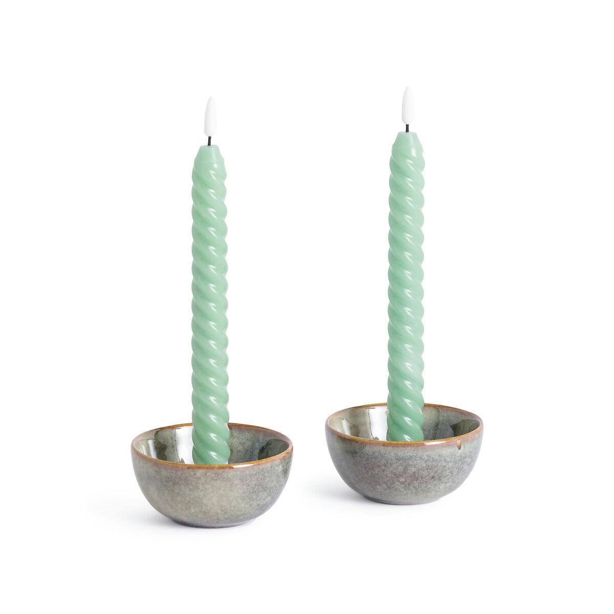 Lot de 2 bougies à led torsadées, Galaty