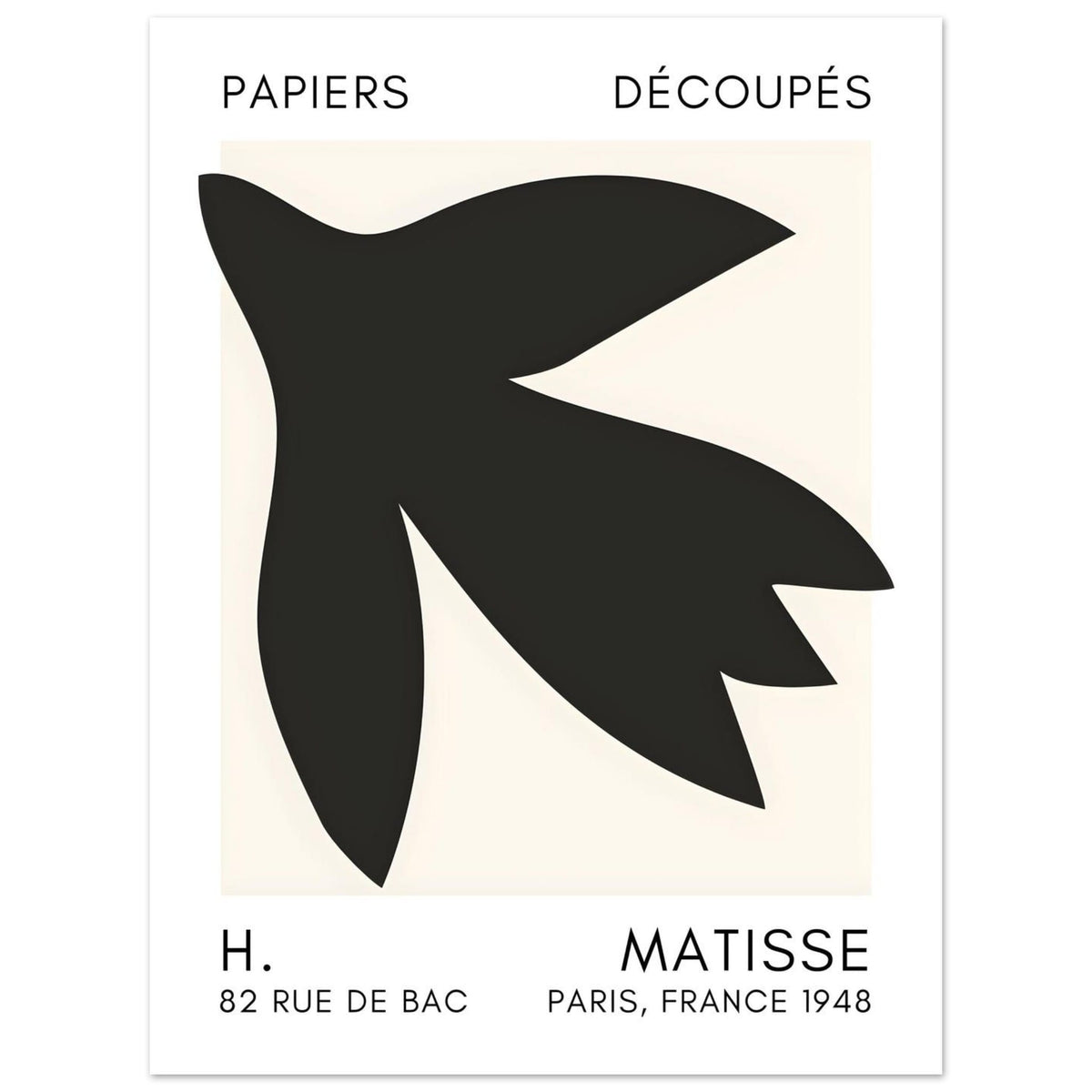 Artfulprints Poster Matisse – Shapes in the air black  - 30x40 cm - Zwart