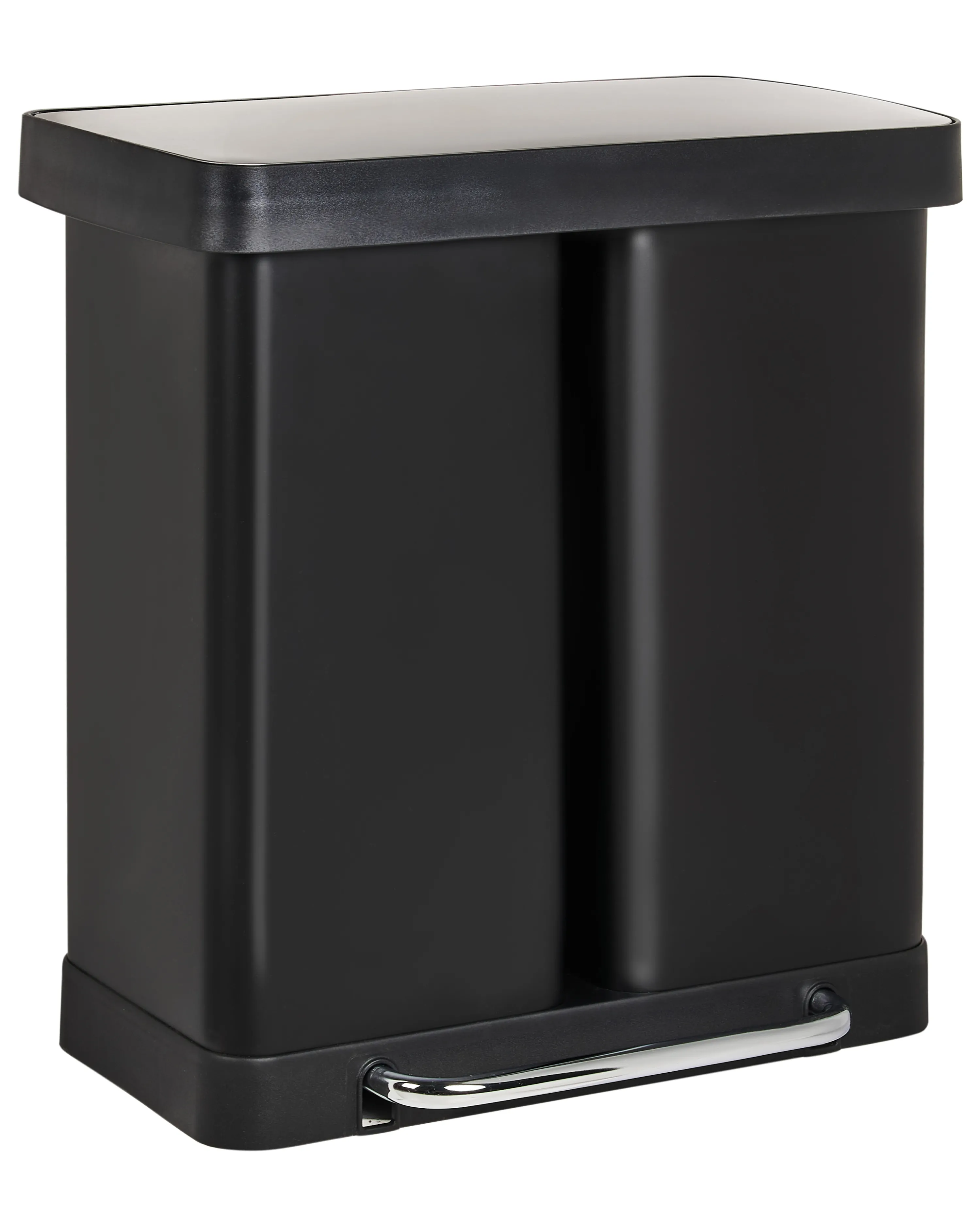 Double Pedal Waste Bin 60 L ECOSORT Metal Black
