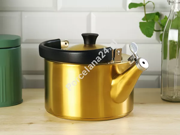 Czajnik z gwizdkiem 1,5 L Vialli Design - Diamante złoty mat 1K.CZA.9194