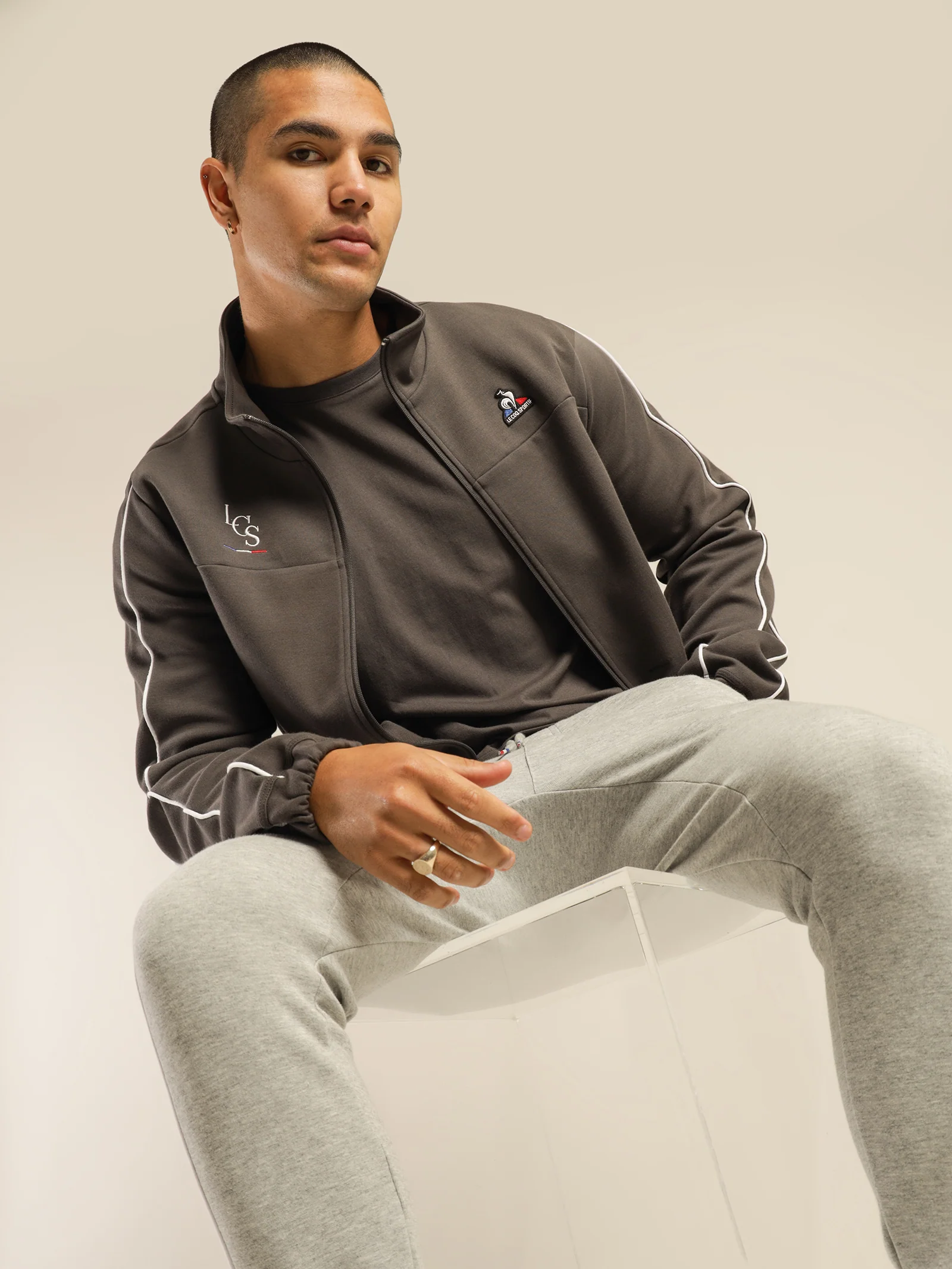 LCS Script Zip Sweater