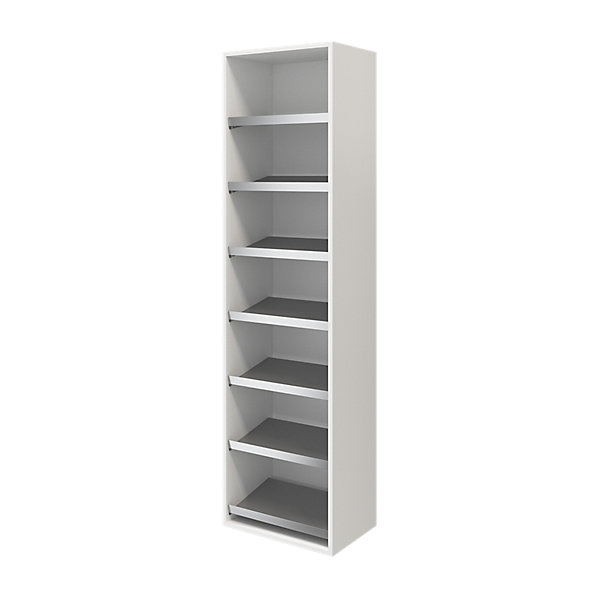 Meuble chaussures ouvert blanc 7 étagères GoodHome Atomia H. 187,5 x L. 50 x P. 35 cm