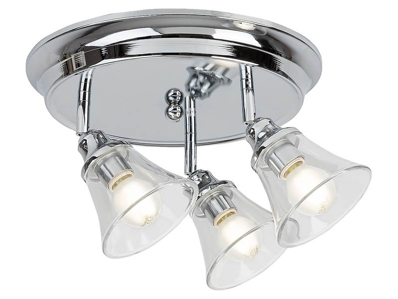 Lampa sufitowa łazienkowa Antoine 3-punktowa metalowa srebrna