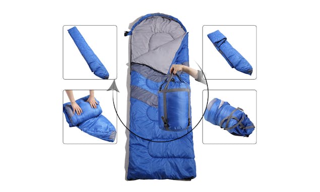 NNEDPE Micro Compact Design Thermal Sleeping Bag Blue