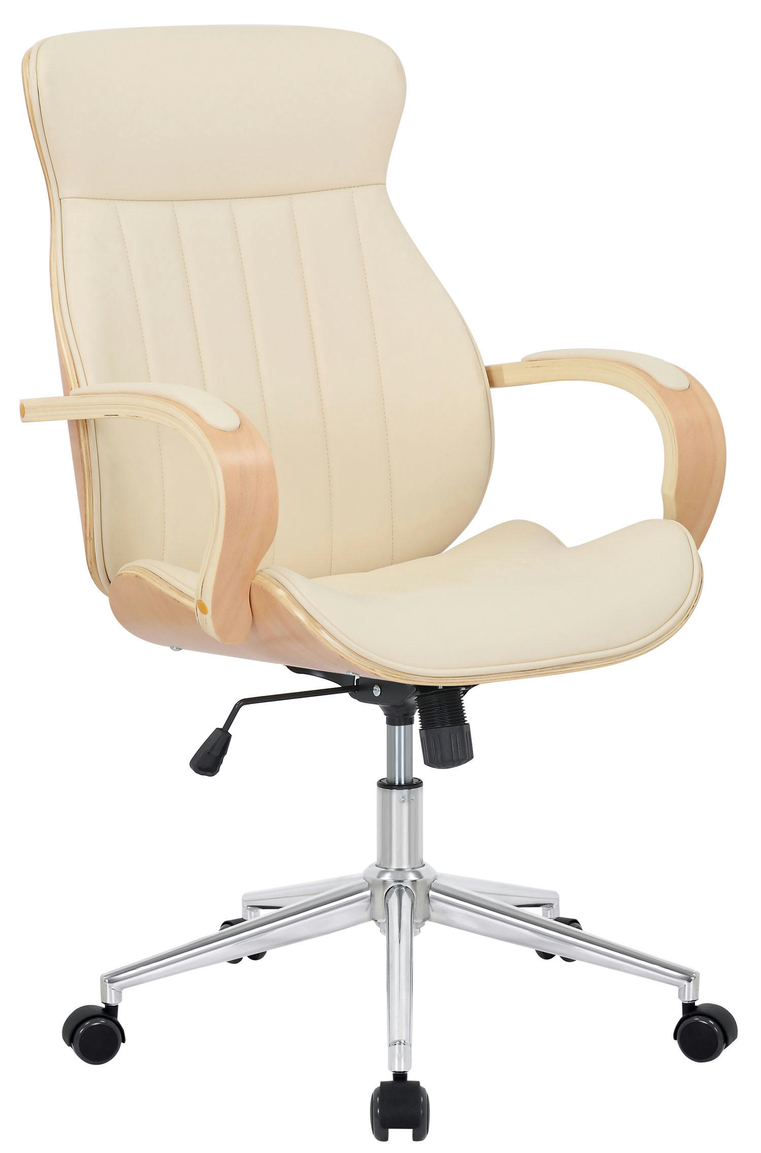 MELILLA - Chaise de bureau réglable en similicuir Nature / Crème
