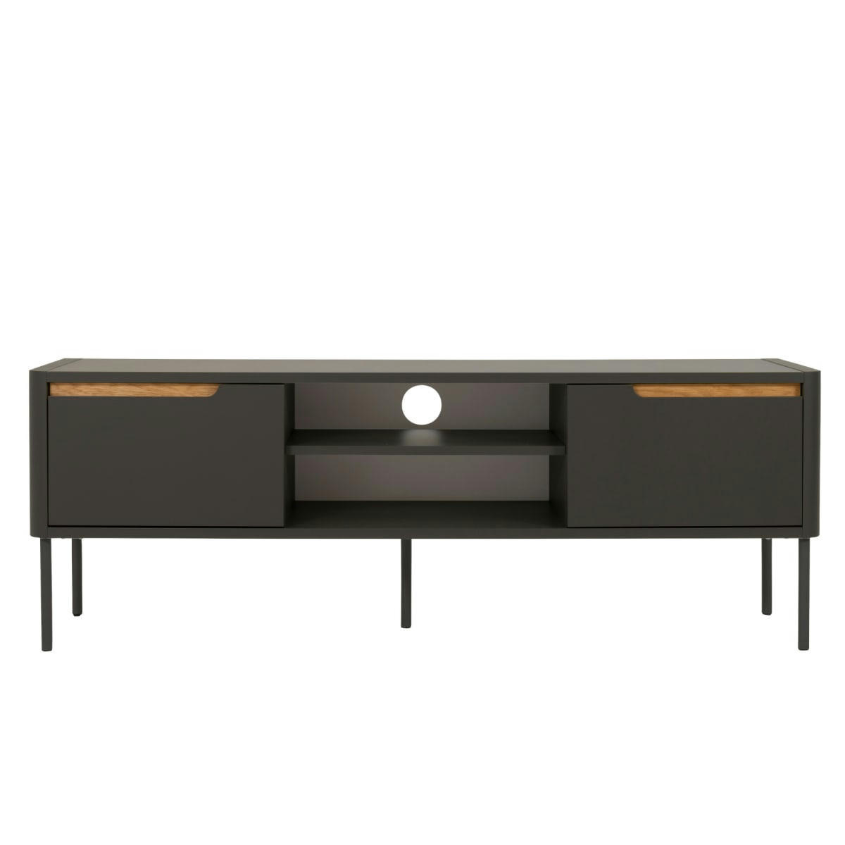 PATIPATI - Meuble TV moderne 141,5cm en bois gris