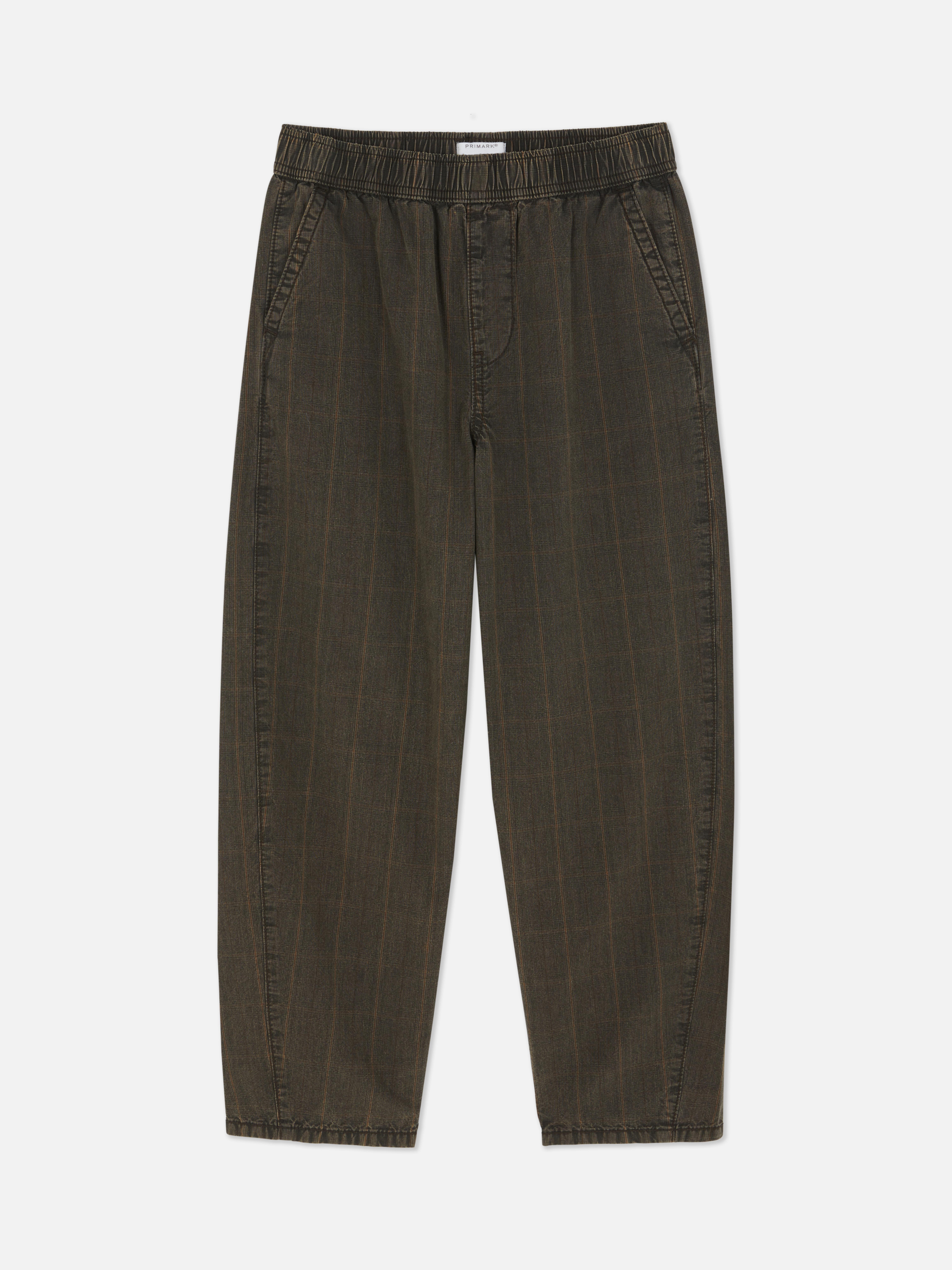 7-15yrs | Check Barrel-Leg Pants