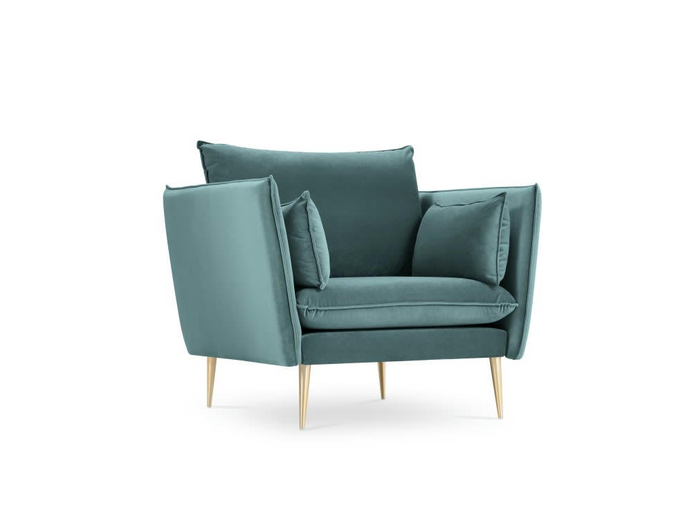 AGATE - Fauteuil en velours pétrole