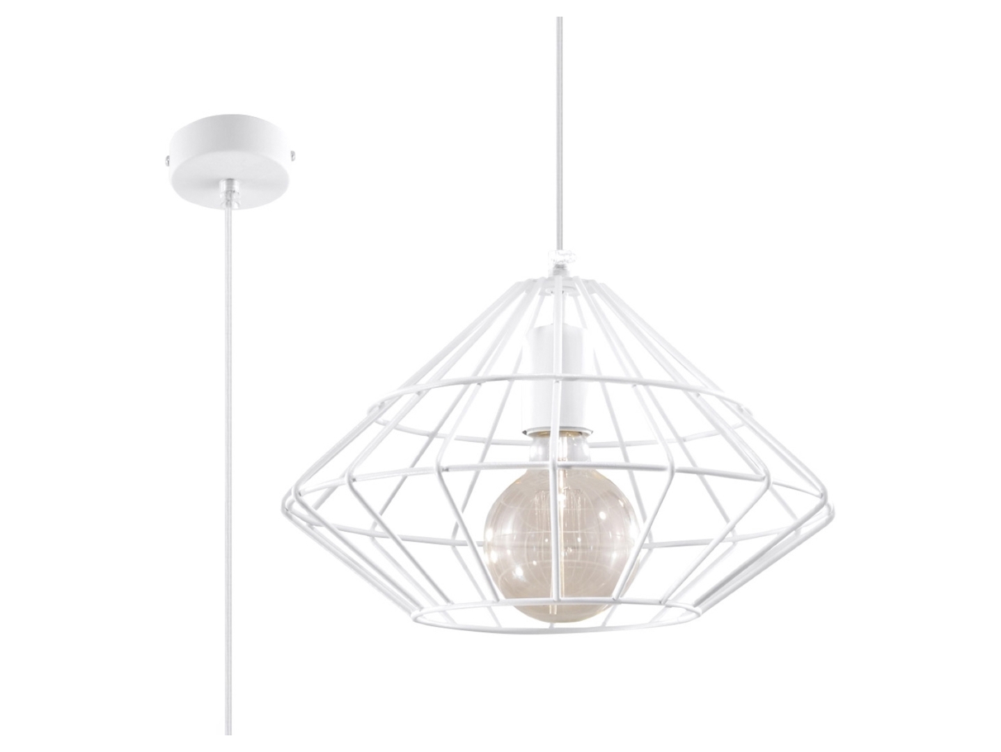 Lampa wisząca Umberto stalowa biała