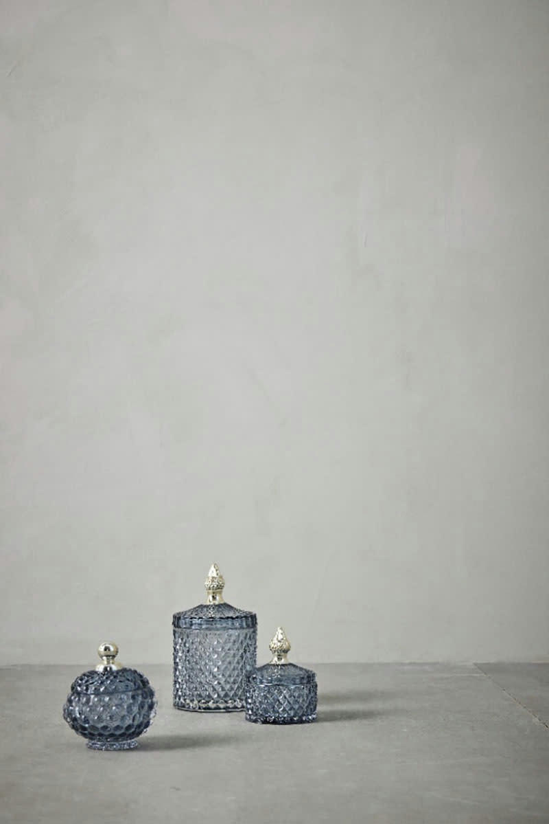 - Pot en verre bleu H10