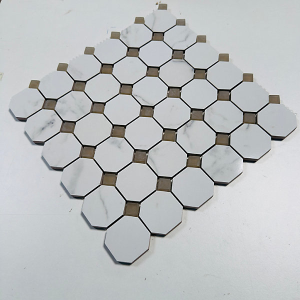 Mosaïque en Céramique en Verre Mat - Octogone