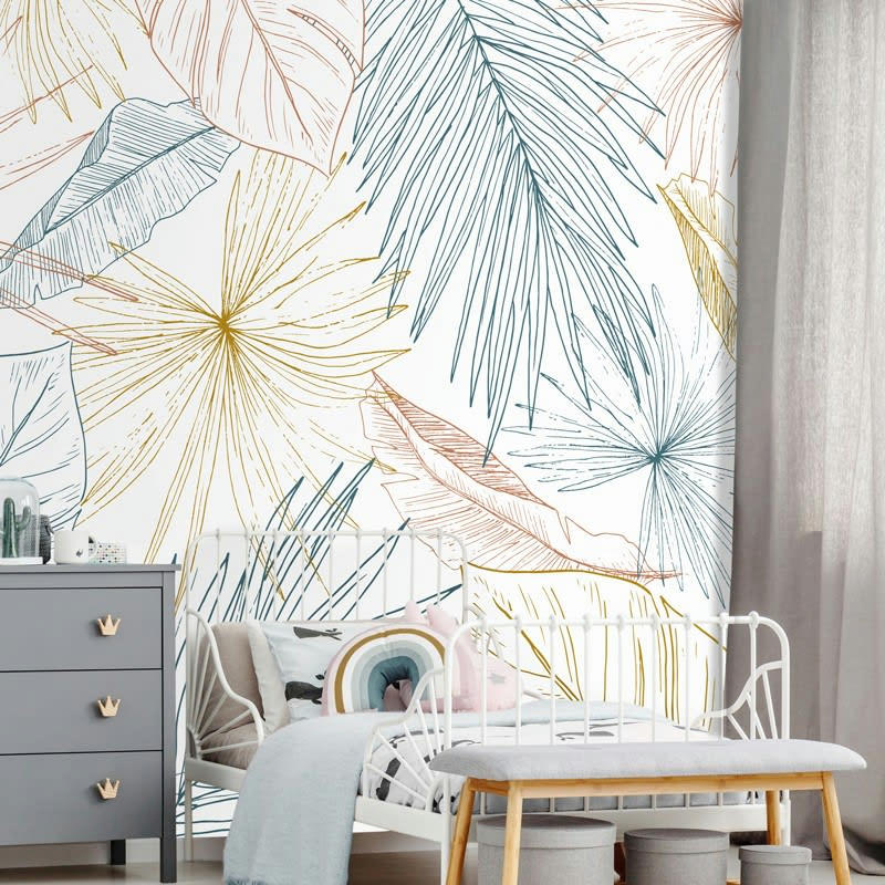 LAMNAR FARG - Papier Peint Panoramique L336xH270cm Multicolore Feuillage