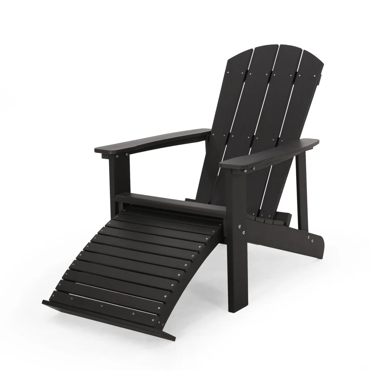 Outdoor Classic Solid Wood Adirondack Chair Retractable Foldable