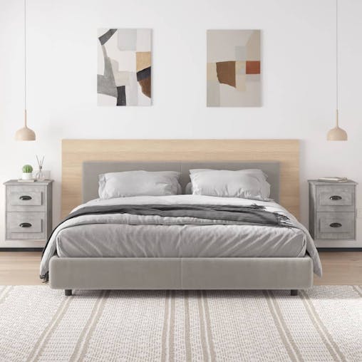 NNEVL Wall-mounted Bedside Cabinets 2 pcs Concrete Grey 41.5x36x53cm