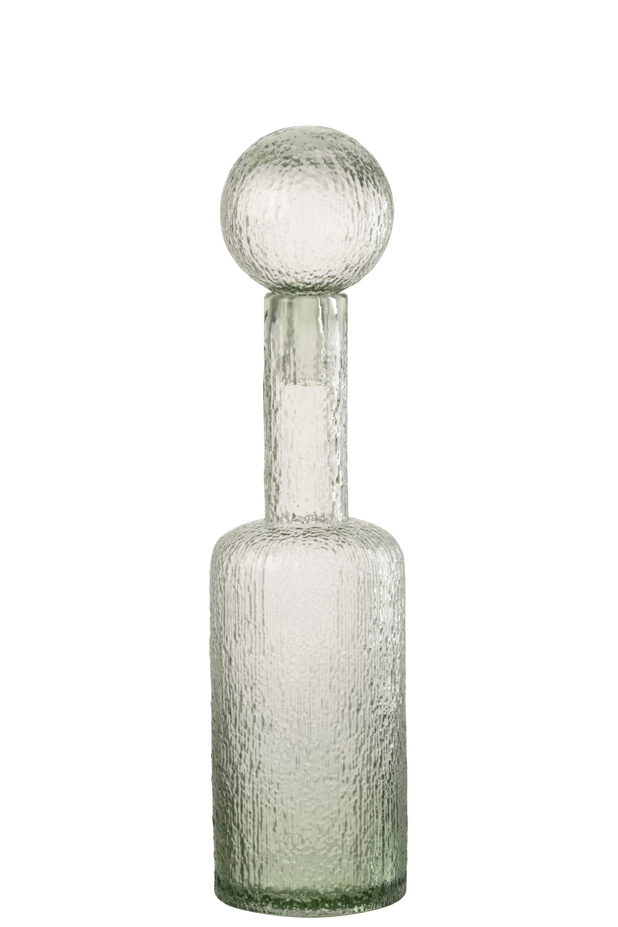 J-Line decoratie Fles Reliëf - glas - transparant/groen - medium