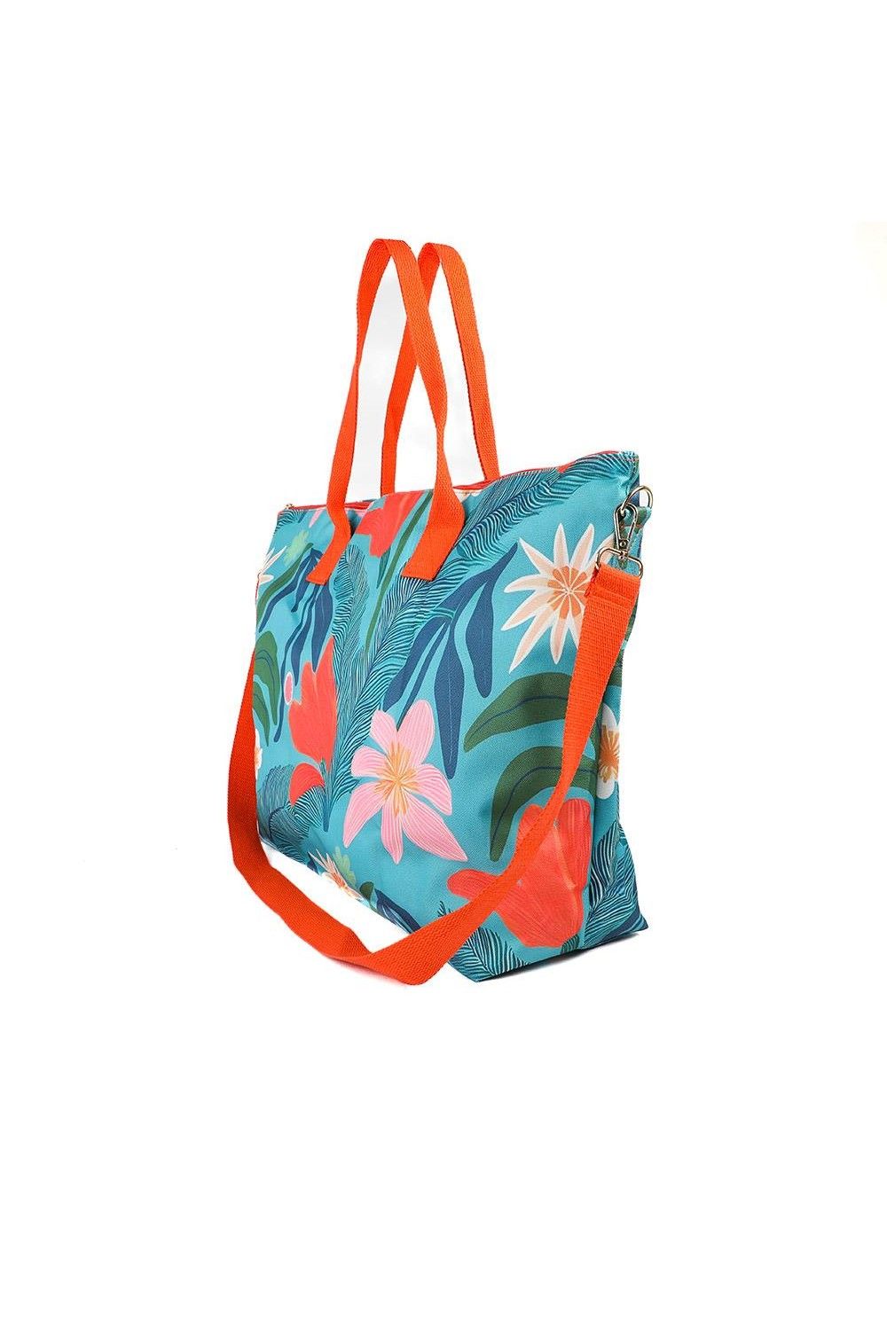 Pavers Tropical Print Beach Bag & Pouch