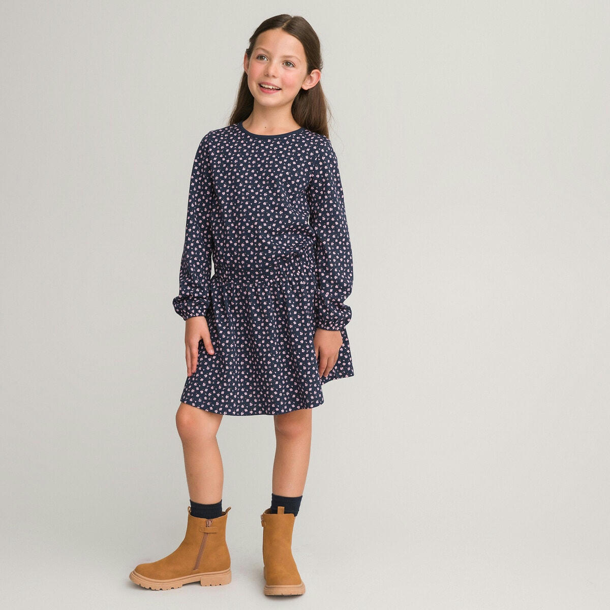 Robe manches longues, imprimé floral