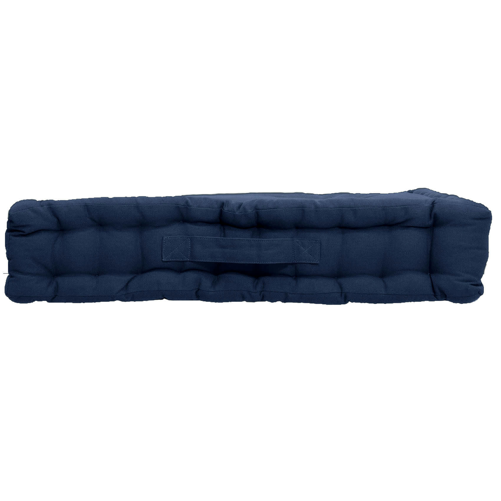 PANAMA - Coussin de sol uni en pur coton bleu marine 50x50x10 cm