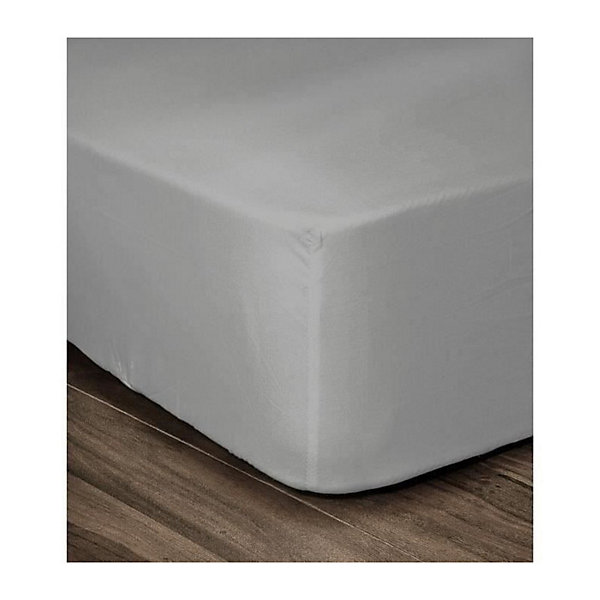 LOVELY HOME Drap Housse 100% Coton 160x200cm - Bonnet 35cm - Gris clair