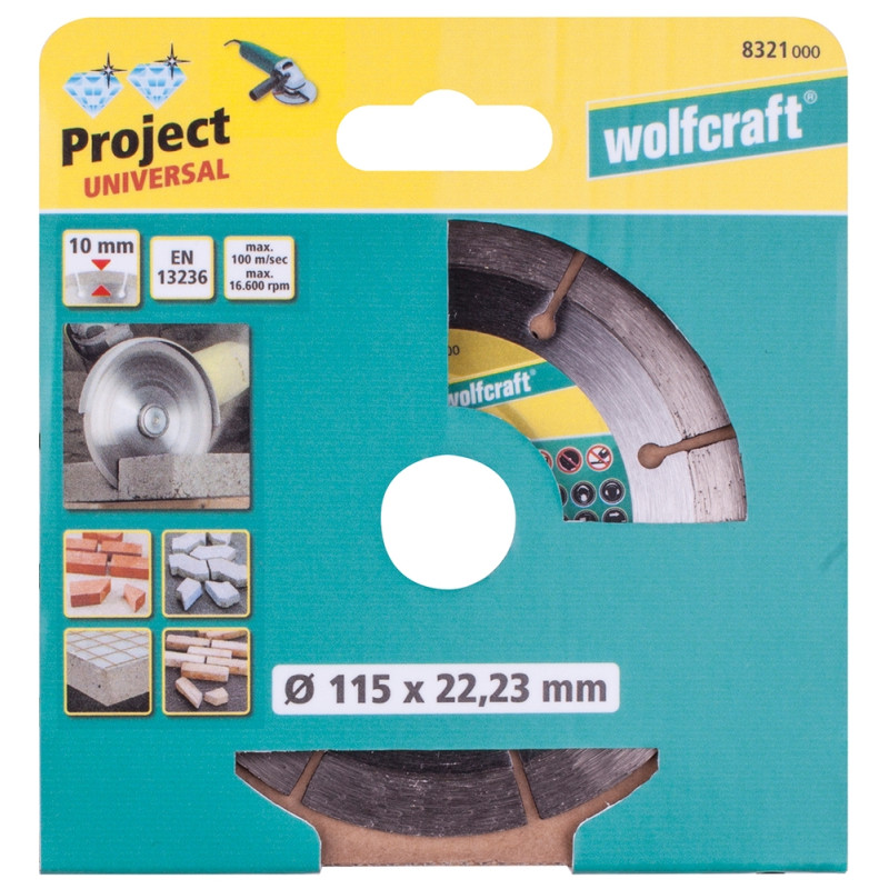 Disque à tronçonner Project Universal en diamant Ø 115 mm WOLFCRAFT