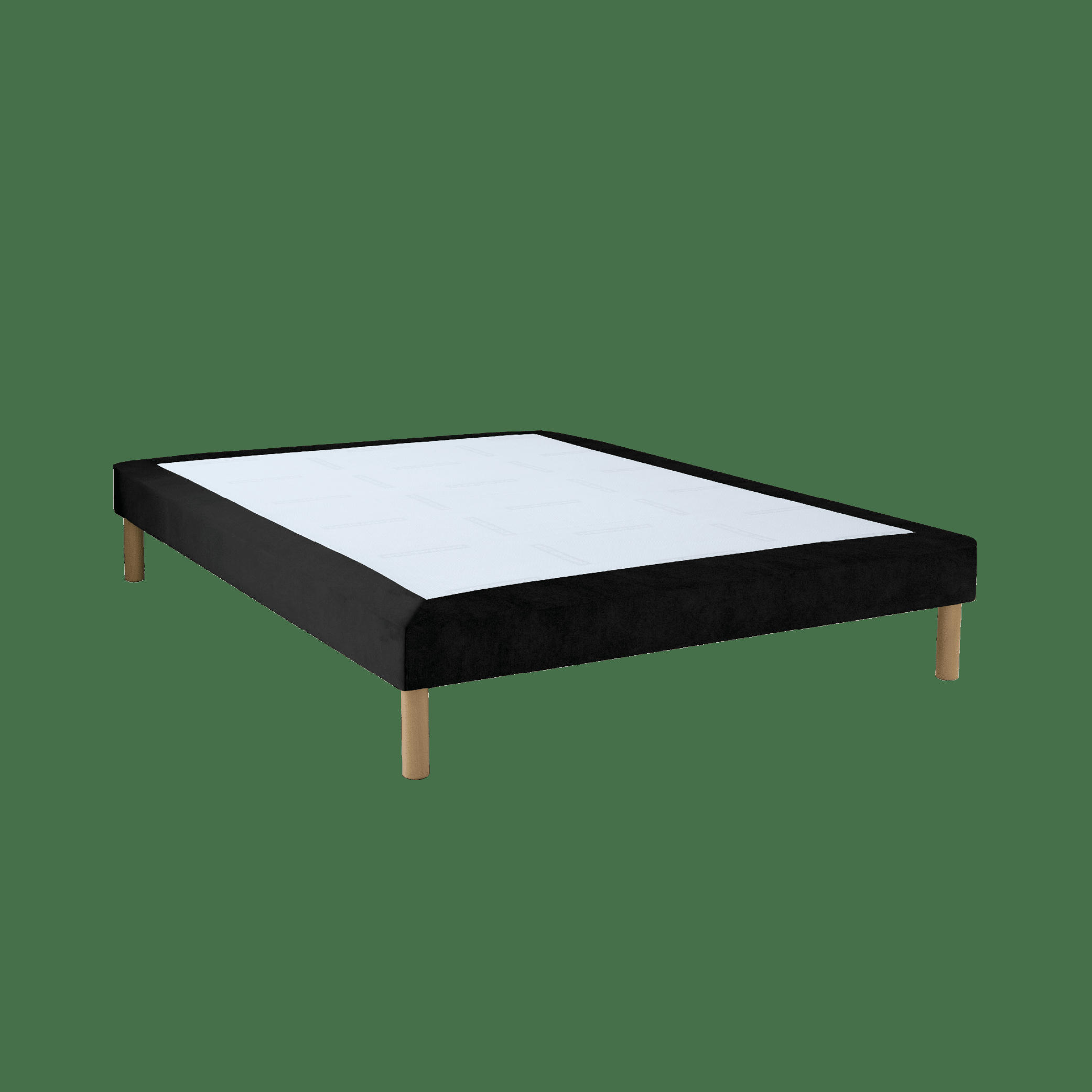 LUXE VELOURS - Sommier velours noir 140x190 cm