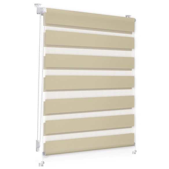 Duo-Rollo, Klemmfix, B x L: 120 x 150 cm, Polyester, creme