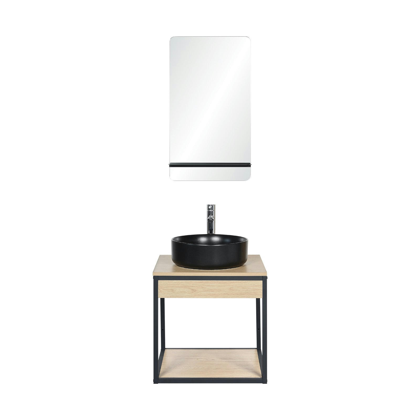 NOTTO - Meuble de salle de bain 50 cm  avec miroir et vasque