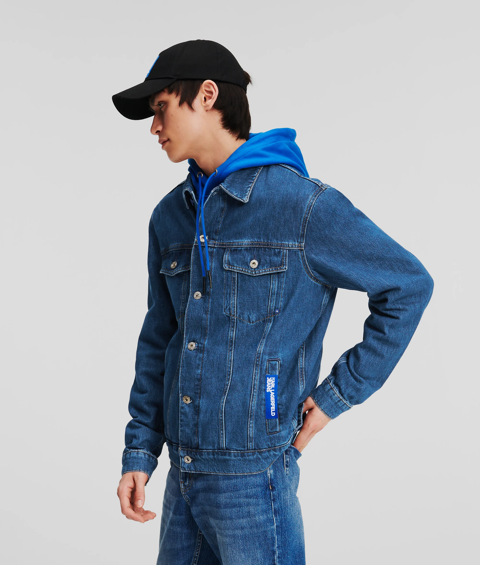 Veste en jean coupe droite
