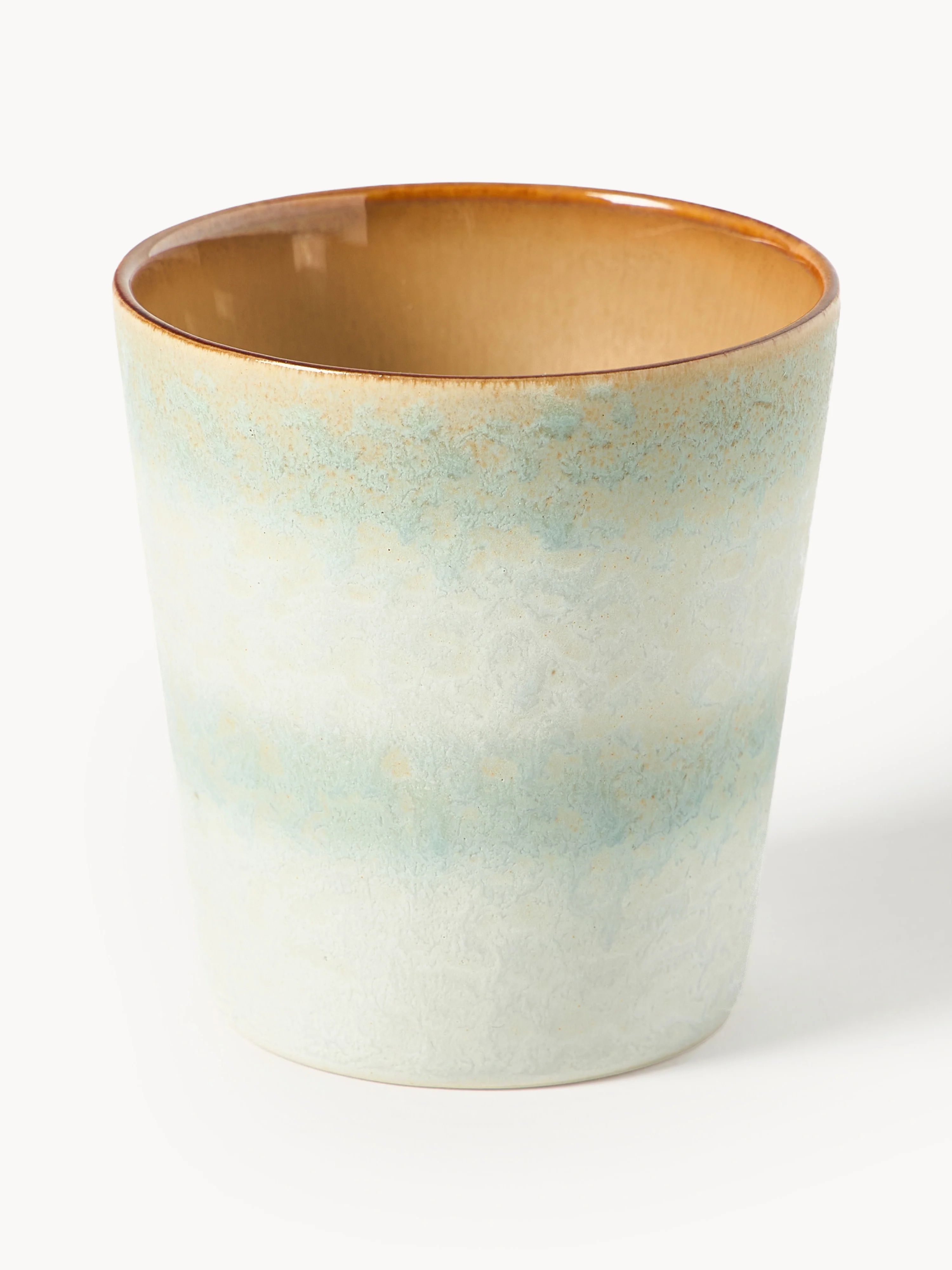 Handgefertigter Becher 70's mit Reaktivglasur