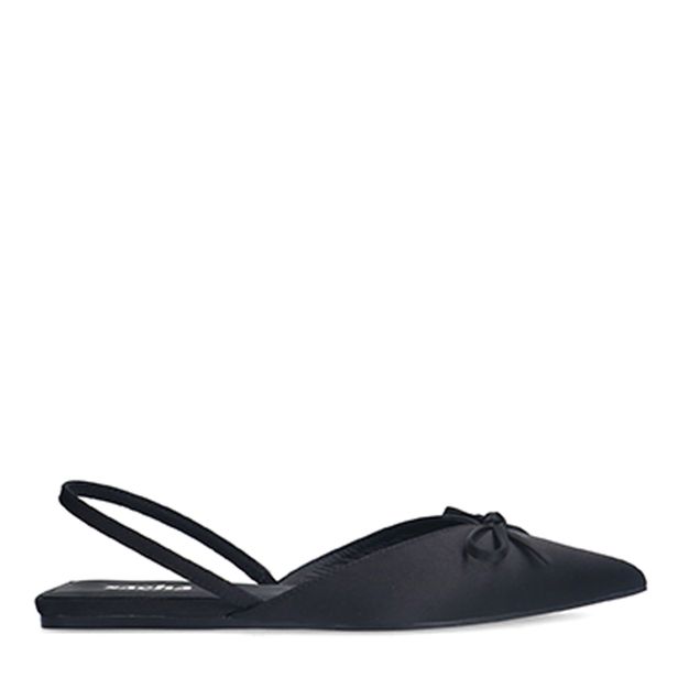 Zwarte slingbacks met strikje