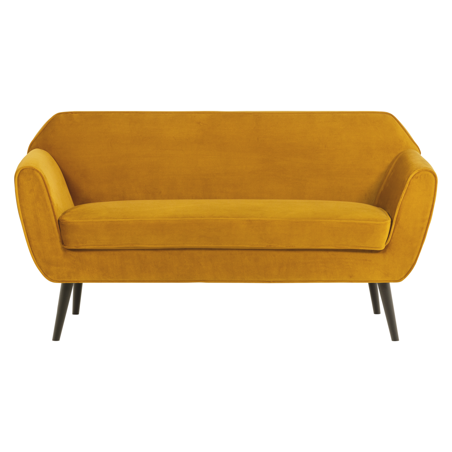 WOOOD bank 150 cm Rocco - Velvet - Okergeel - 75x150x82