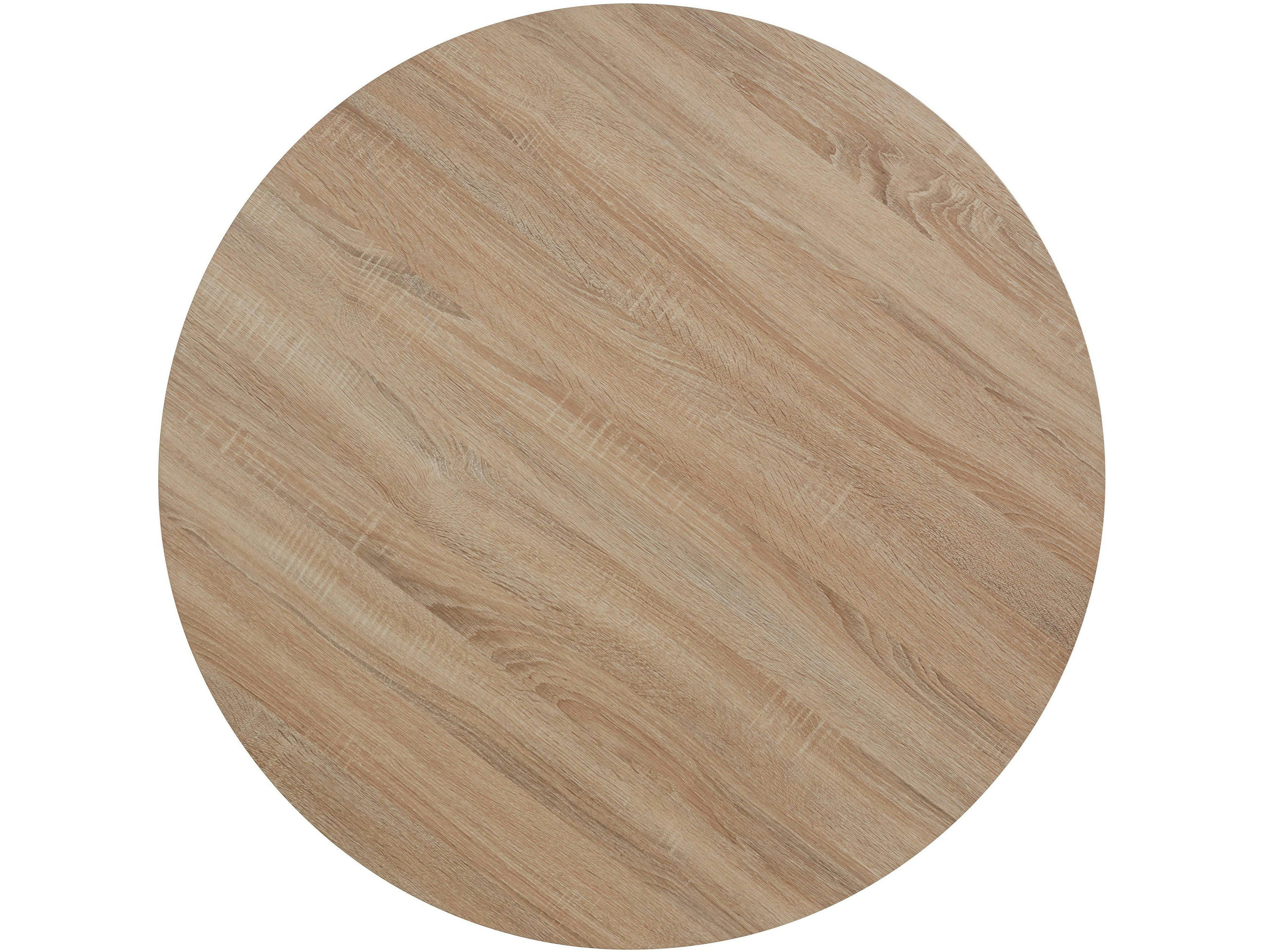 DINO - Table de repas ronde 100 cm 4 personnes en MDF Nature Chêne