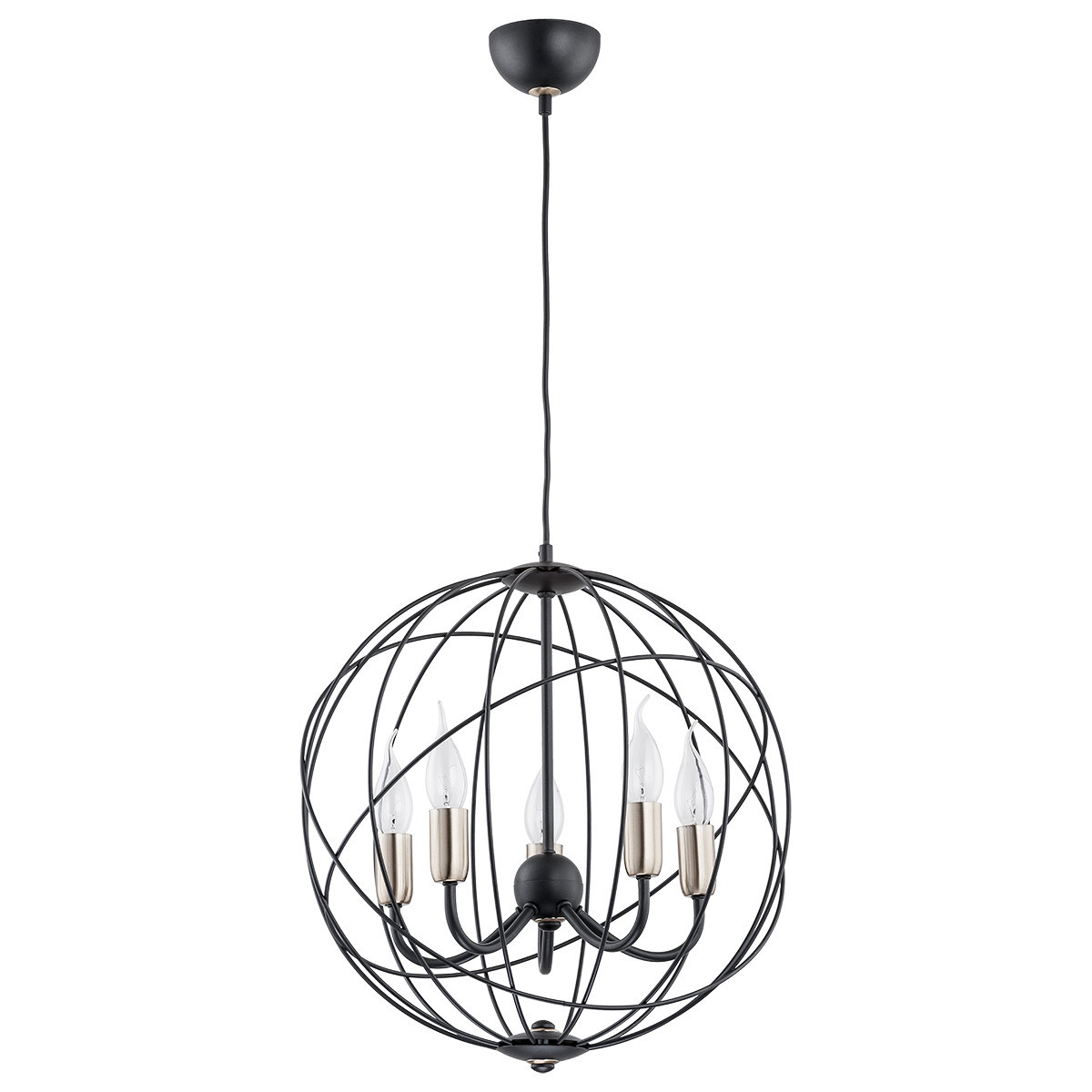 Lampa wisząca czarna-mosiądz NOSFERATU 5xE14x10W wym: 90x43x43 cm Alfa