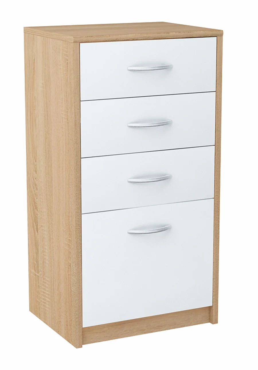 Komoda K026 Dąb Sonoma-Biały 85x45x35 cm Bestseller