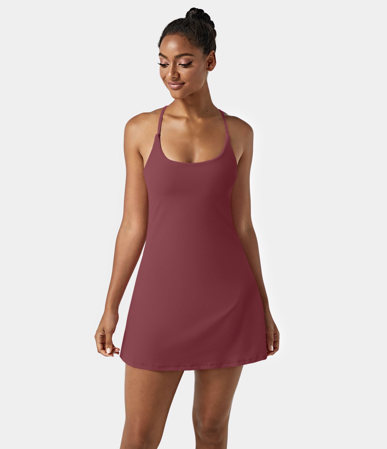 Robe SoftlyZero™ Airy mini d'activité à dos nu avec découpes 2-en-1 avec poches et effet frais InstantCool, protection solaire UPF50