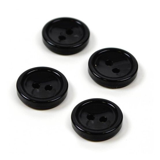 Hemline Black Basic Knitwear Button 4 Pack
