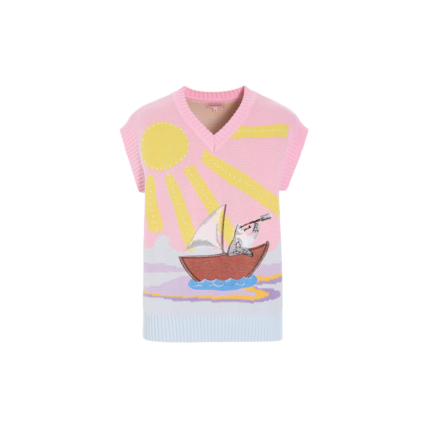 Bubbles Vest, pink sea