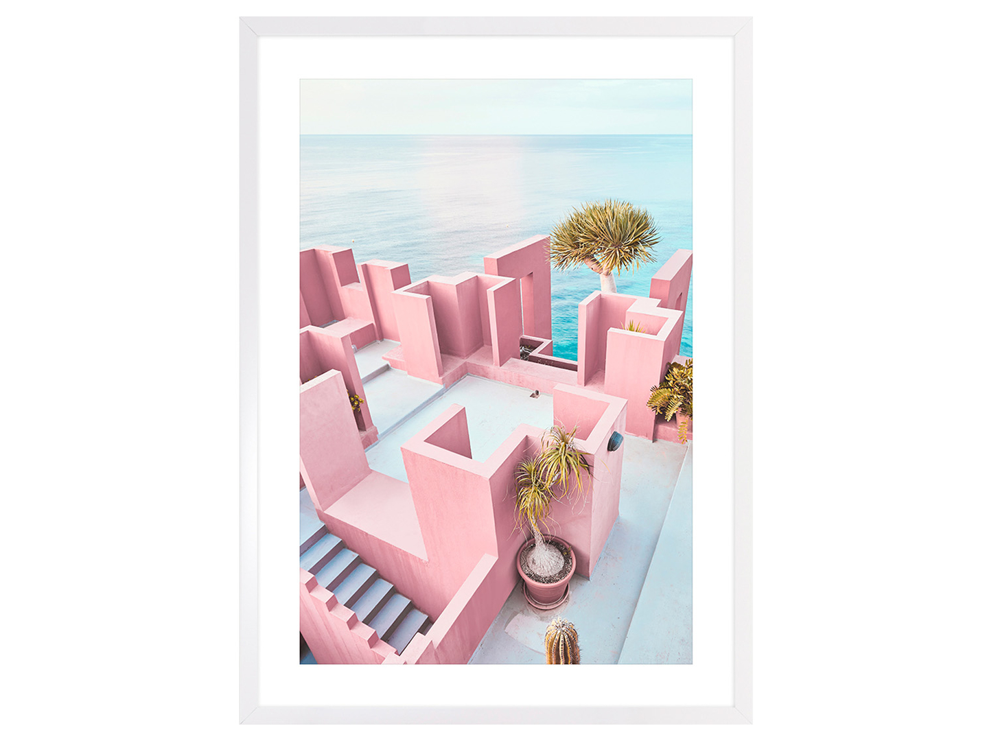 Obraz w ramie Sea View From The Pink Roof 53x73 cm
